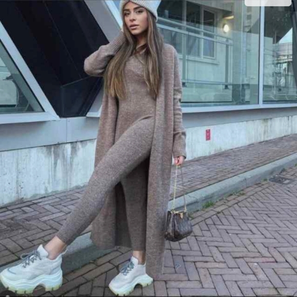 ZARA LONG KNIT CARDIGAN - Picture 4 of 11